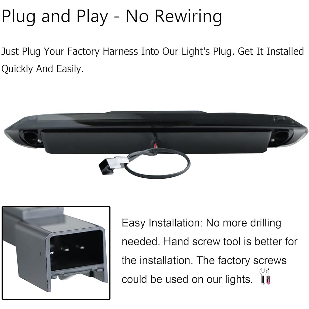 TESOUND LED 3 Brake Light 2007-2013 Chevrolet Sylvarad GMC Sierra 1500 2500 3500 HD Classic Reargo Lump High Mount Stop Light