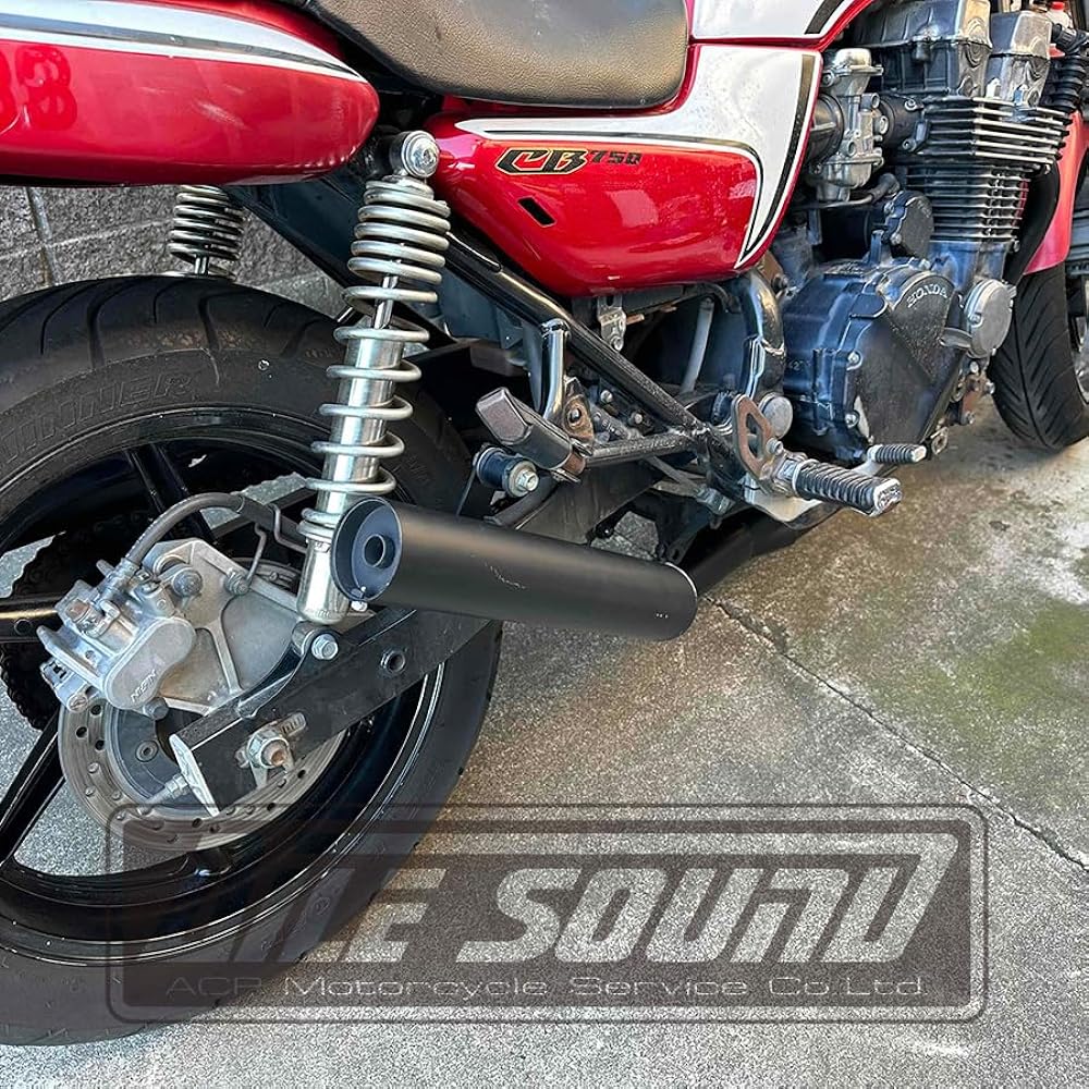 CB750 (RC42) Short Tube Muffler, Black, Elsound Scarf