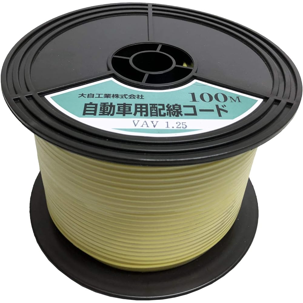 Meltec Automotive Wiring Single Cord (Double Covered) VAV1.25 square mm Red 100m Spool Winding Meltec Daiji Industries VAV1.25-R-100