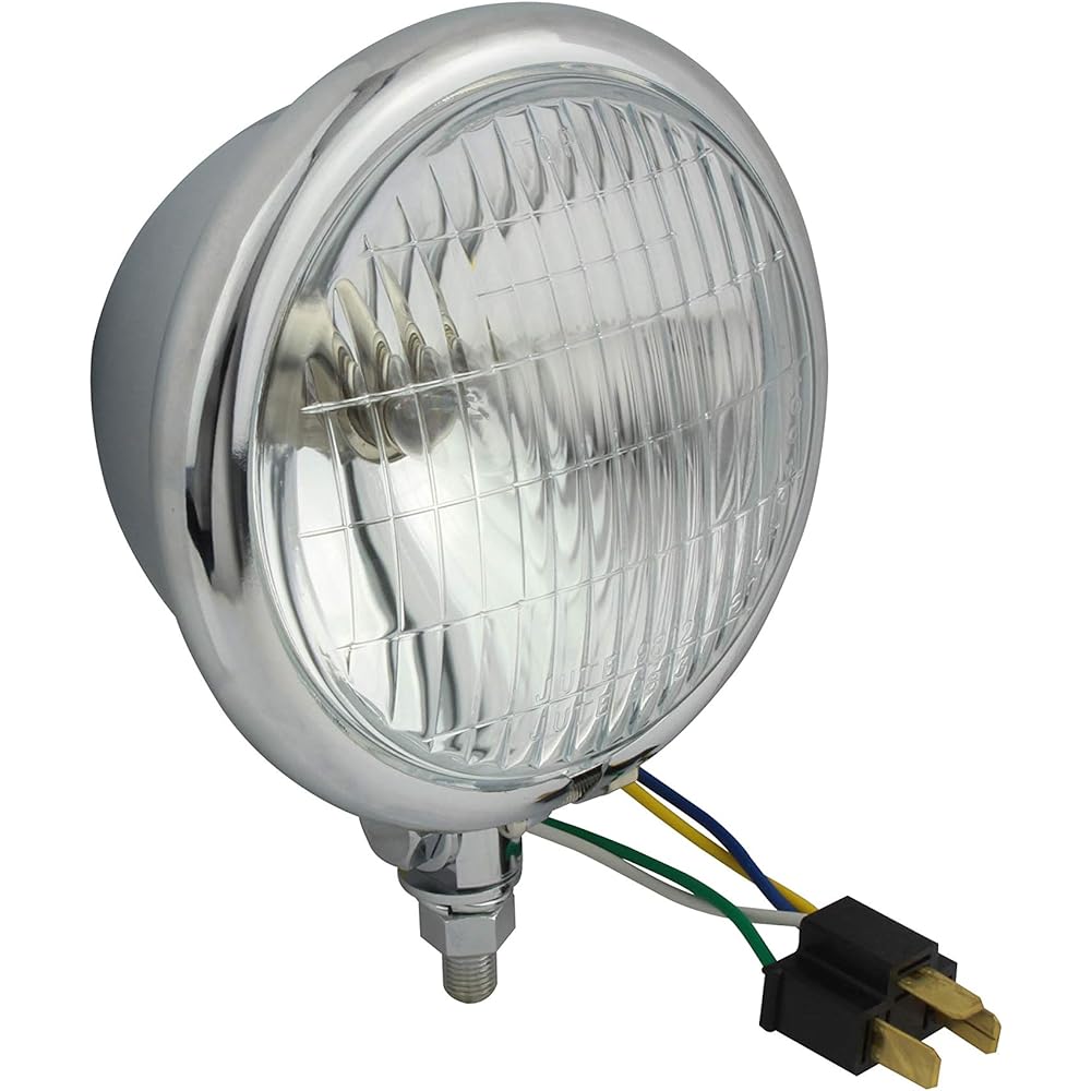 POSH Bates type headlight 4.5 inch plated body/plated rim 000120