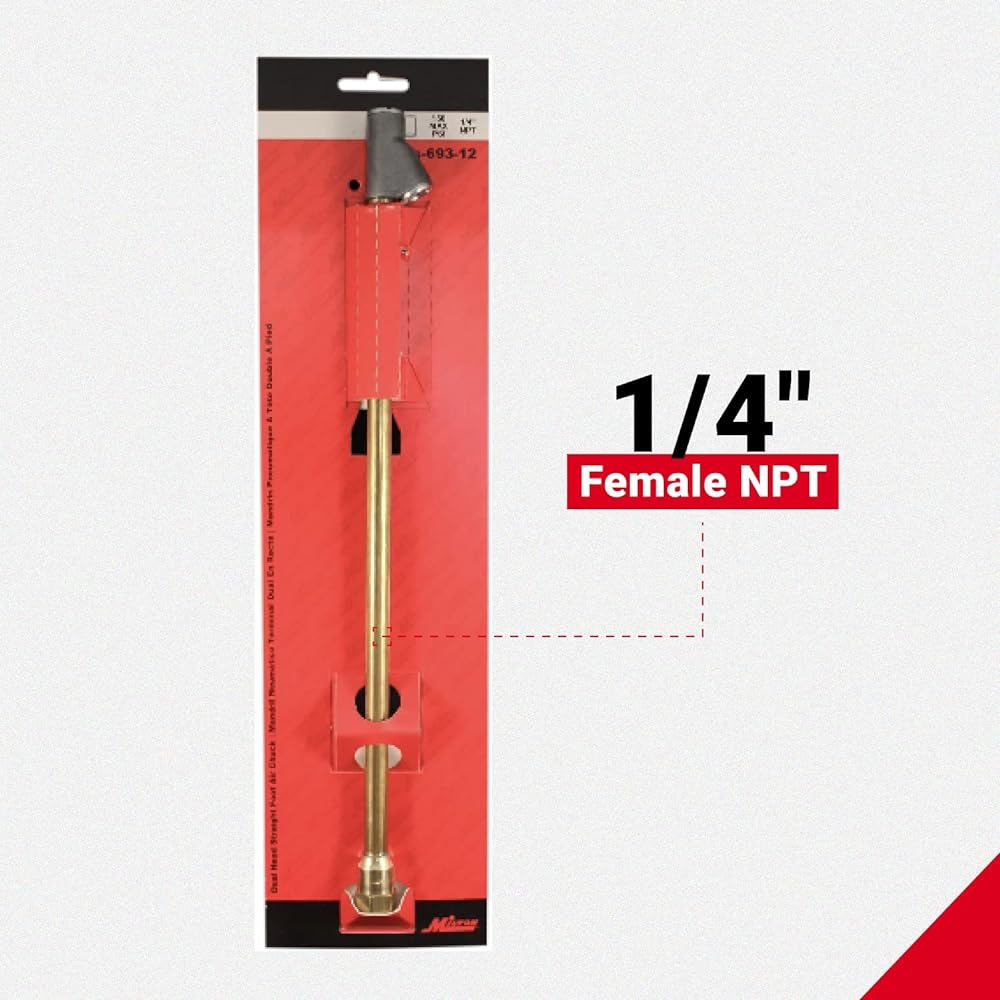 Milton S-693-12 1/4" FNPT Extended Reach Dual Head Air Chuck