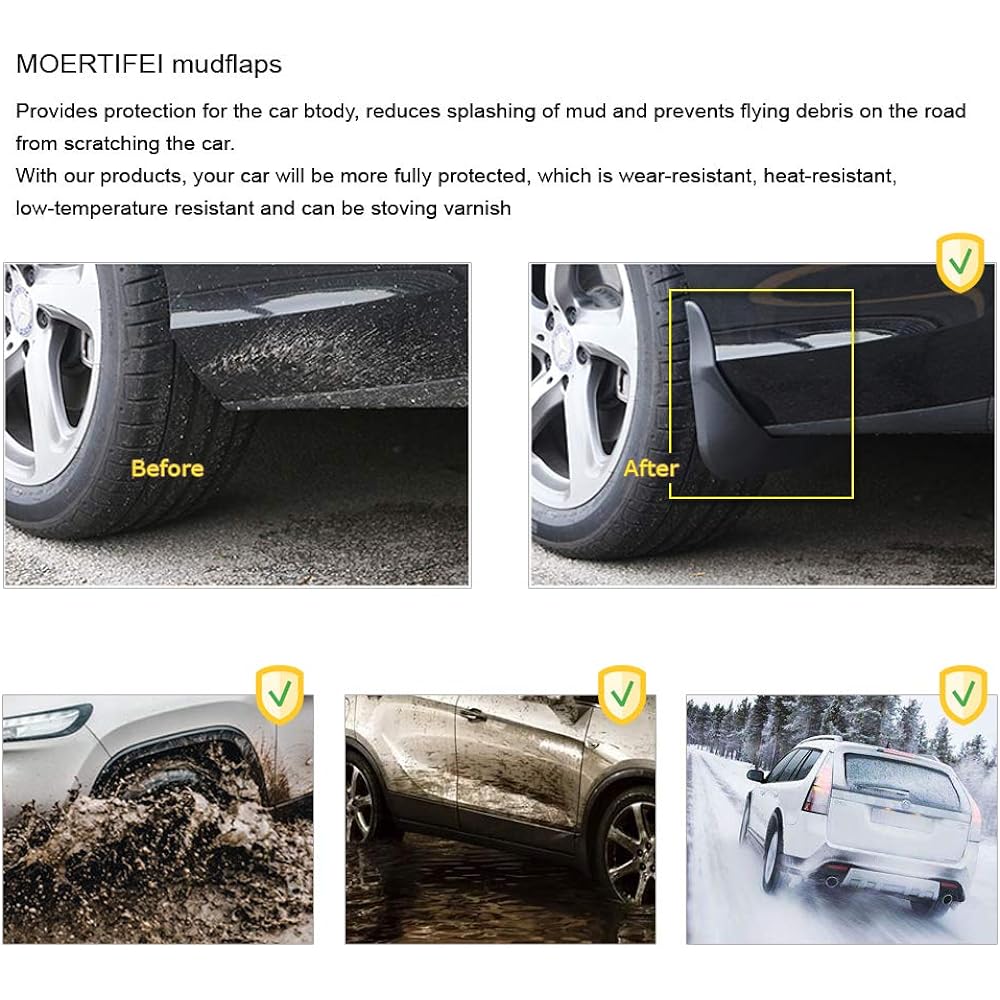 MOERTIFEI Mad Guard Fender Mad Flap Splash Guard 4 pieces compatible with Toyota Corolla Cross since 2022