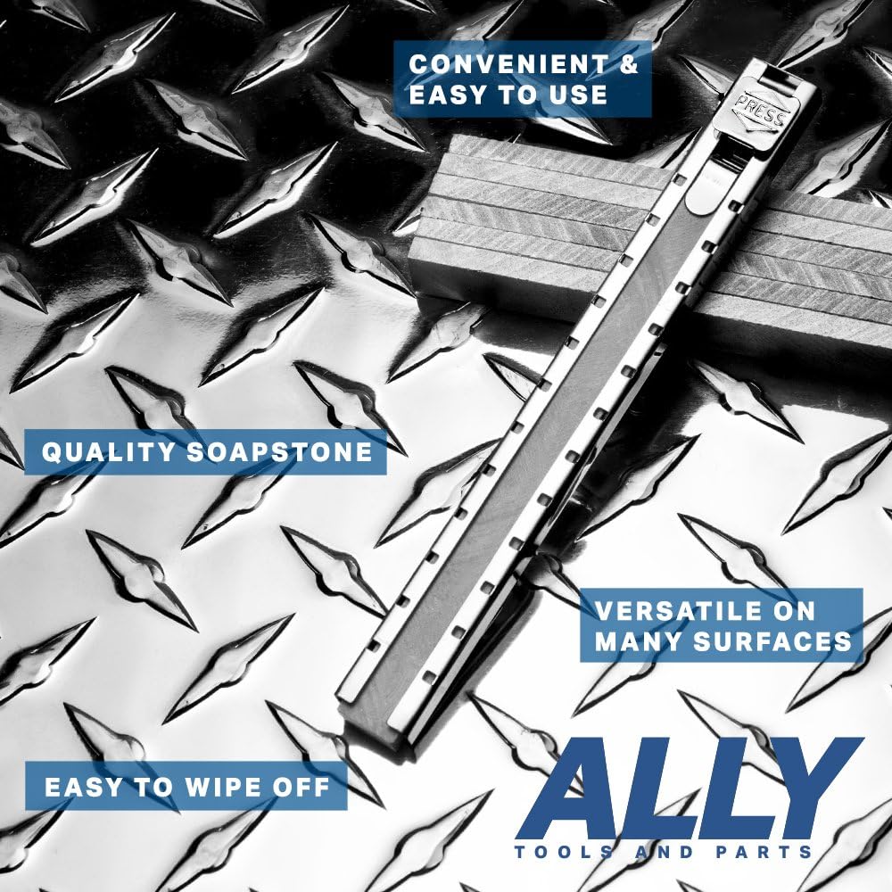 ALLY Tools Flat Soapstone Holder with 7 Flat Professional Quality Soapstone Pens for Welding and Welders Perfect for Making Removable Markings on Steel, Aluminum, and Cast Iron