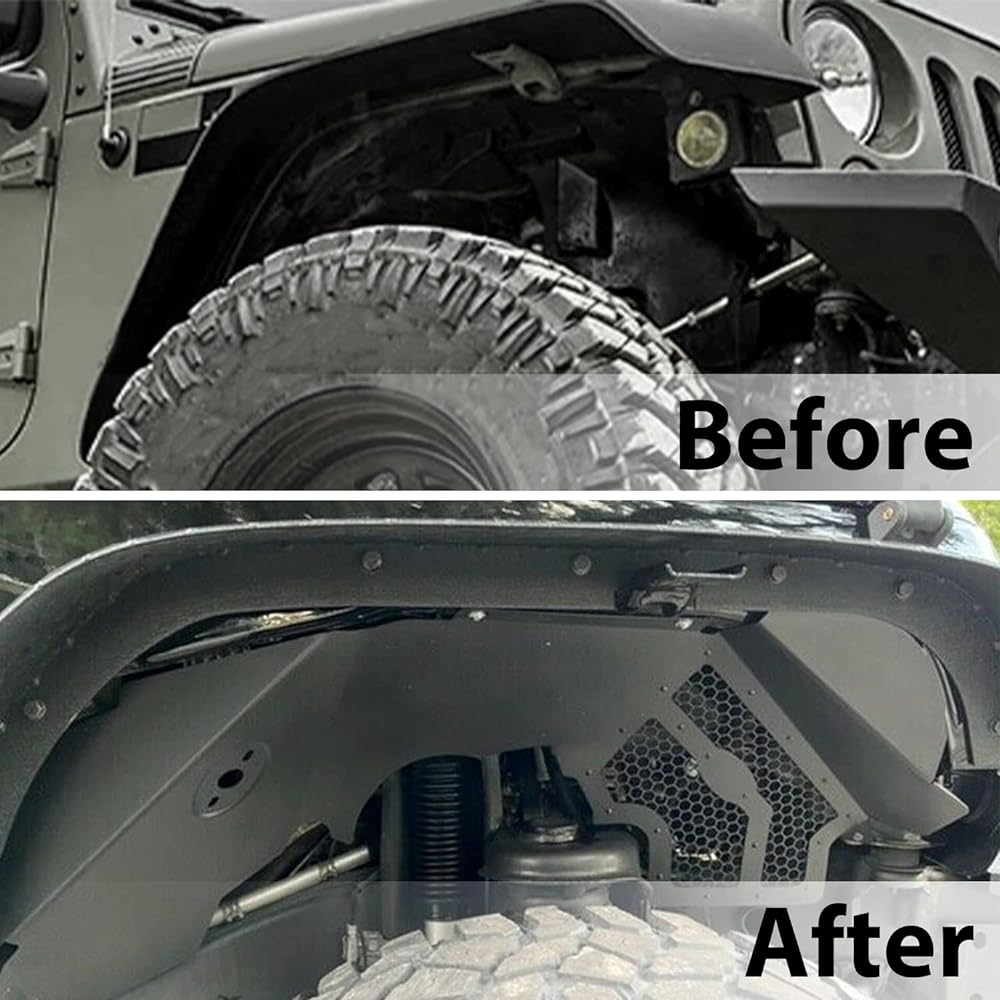 ECOTRIC Inner Fender Liner Aluminum Front Pair 2007-2018 JEEP WRANGLER JK JKU
