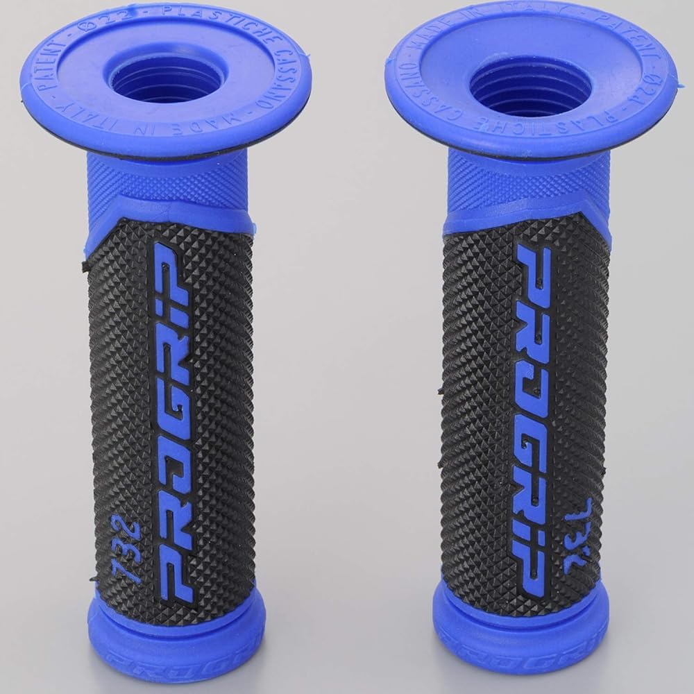 Daytona PROGRIP Motorcycle Handle Grip #732 Earthquake Resistant GEL 125mm End Penetration Black/Blue 98096