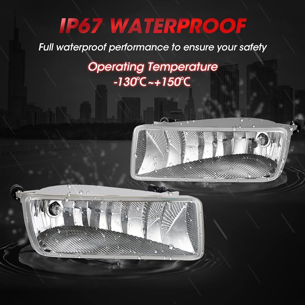 WeZEMLIGHT driving fog light lamp assembly kit 2006-2010 Ford Explorer 2007-2010 Explorer Sport Truck H10 12V 42W Halogen Light 1 with Halogen 1 Pair