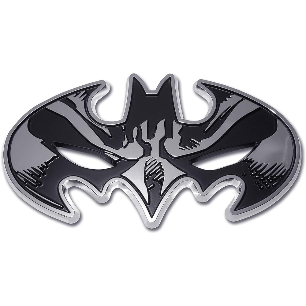Batman yellow oval chrome emblem