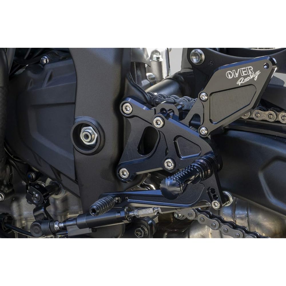 OVER RACING Back Step ZX-25R 4 Position Genuine Master Compatible Genuine Brake Hose Compatible Black 51-86-01B