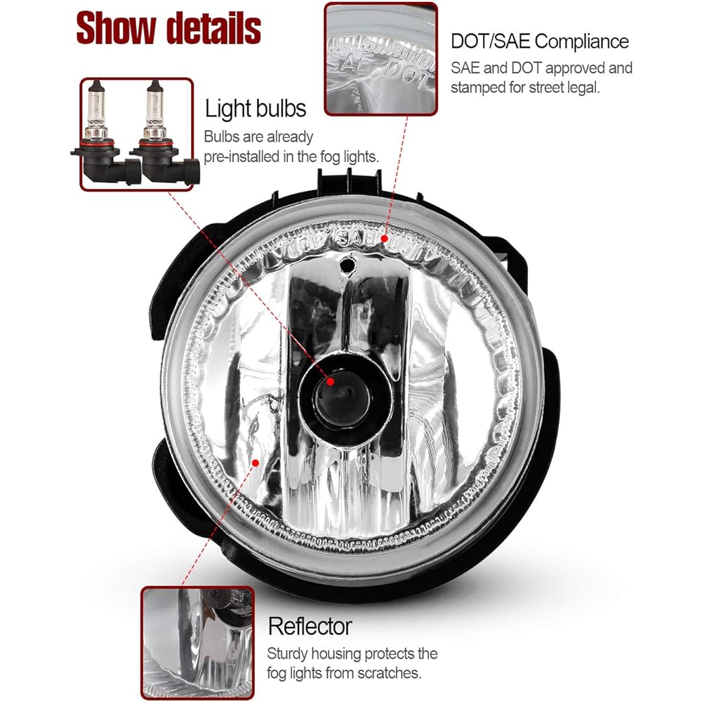Autowiki fog lamp 2009-2013 Subaru Forester 2008-2010 Subaru Impreza WRX STI Fog Lamp 2 OEM replacement fog lamps