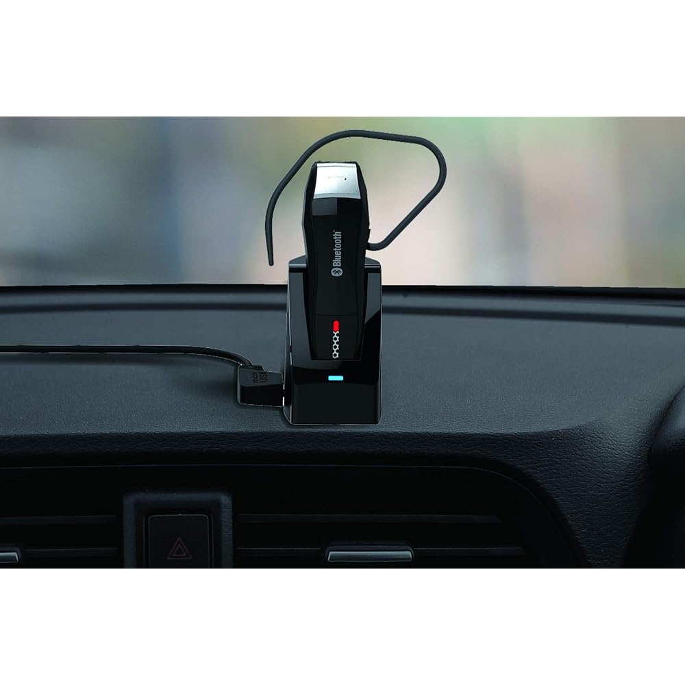 Kashimura Bluetooth earphone microphone with charging cradle, reduces echo and noise, automatic response function NBL-106 Black