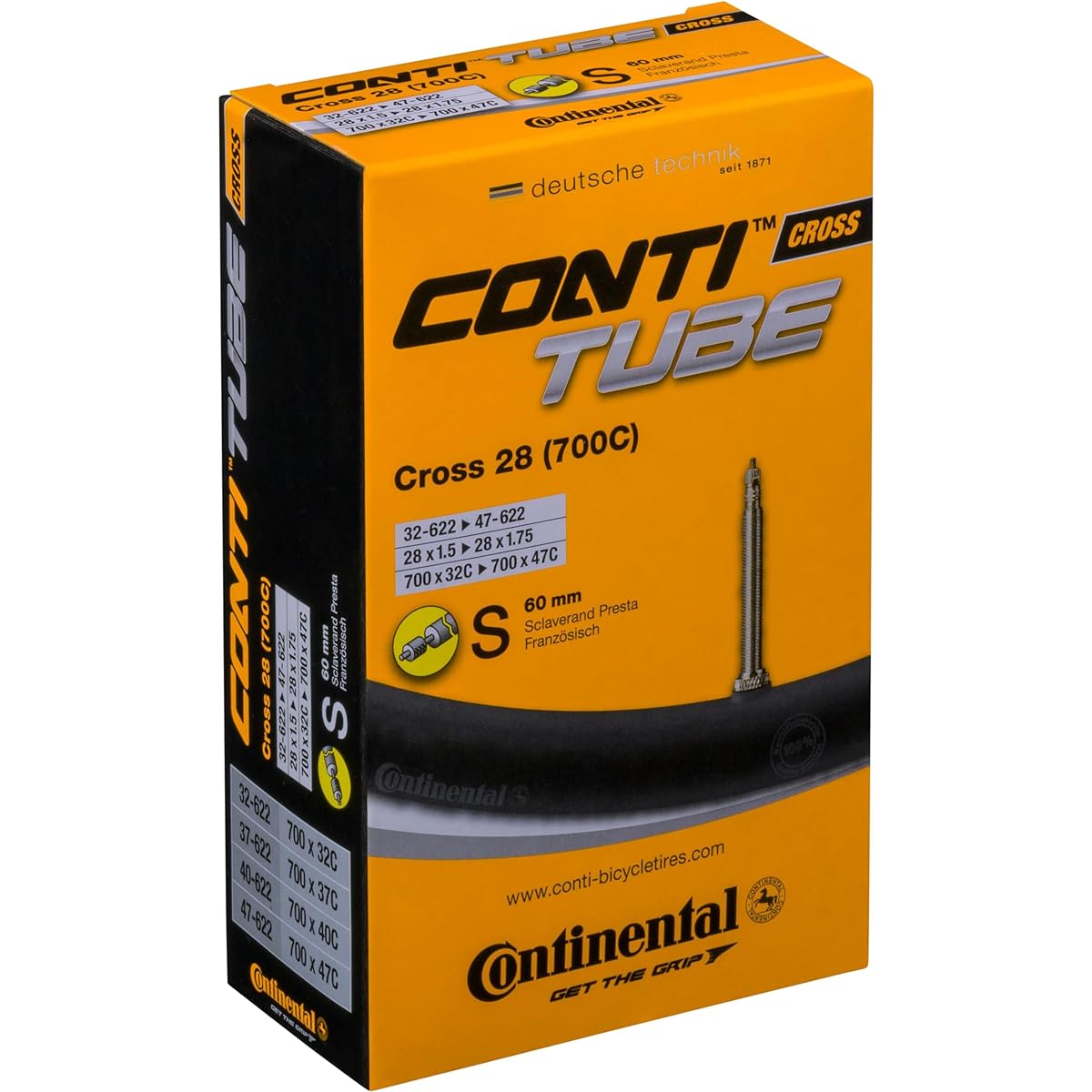 Continental Tube Race28 700×20-25C (Presta style 60mm) Set of 4