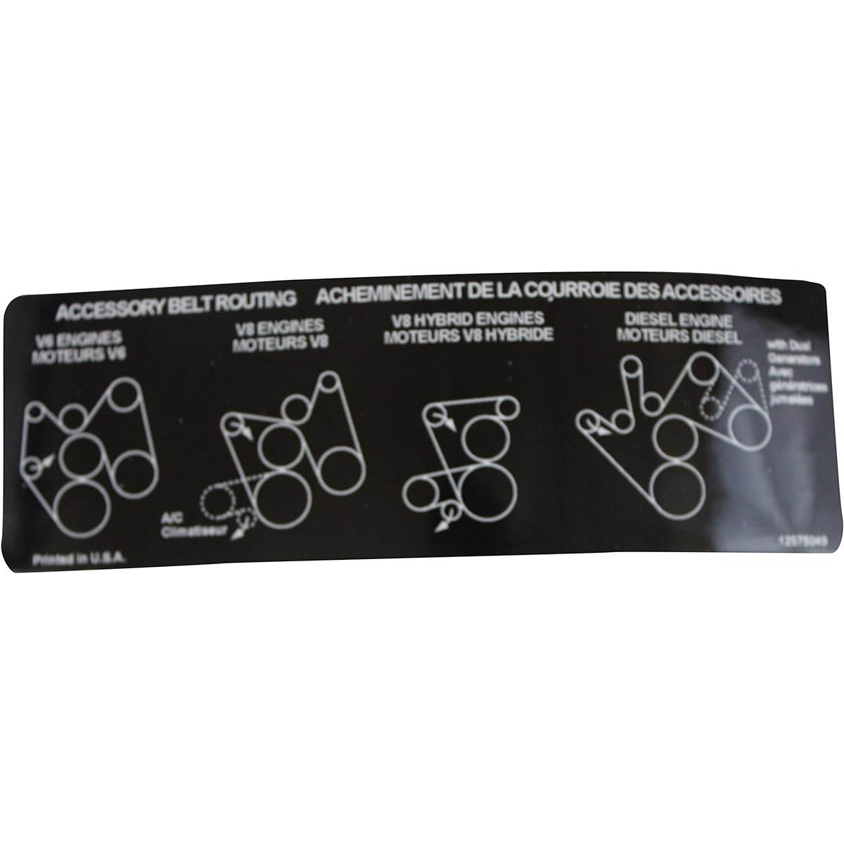 GM genuine accessory belt routing label 12575049