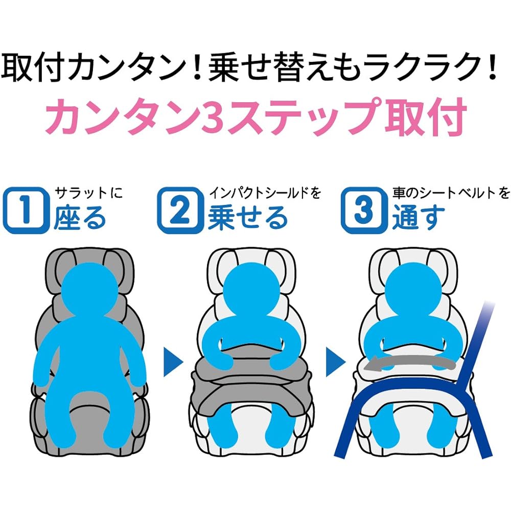 Alebebe Child Seat Can Be Used From 1 Year Old Seat Belt Fixed Salat Three Step Quattro Premium W Natural Gray Lightweight/Simple Model ALC296