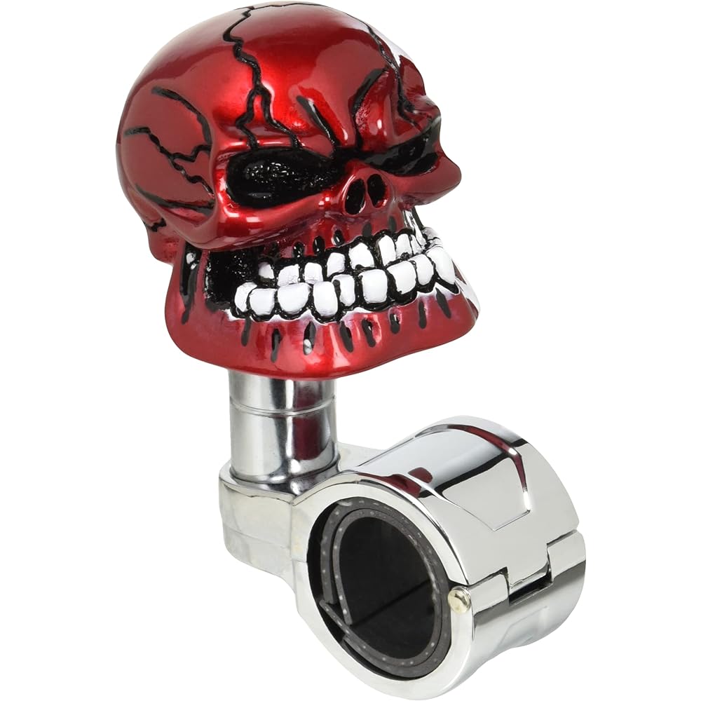 JET INOUE Handle Spinner Skull Wine Red 506183 Adopts bearings Mounting handle size 26~32mmΦ Comes with hex wrench and 2 rubber gaskets