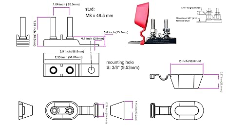 SOUTH BEND COMPONENTS 125A Ship Rated Battery Hughes (MRBF) Terminal block combo pack 58V DC Maximum IP66 IP