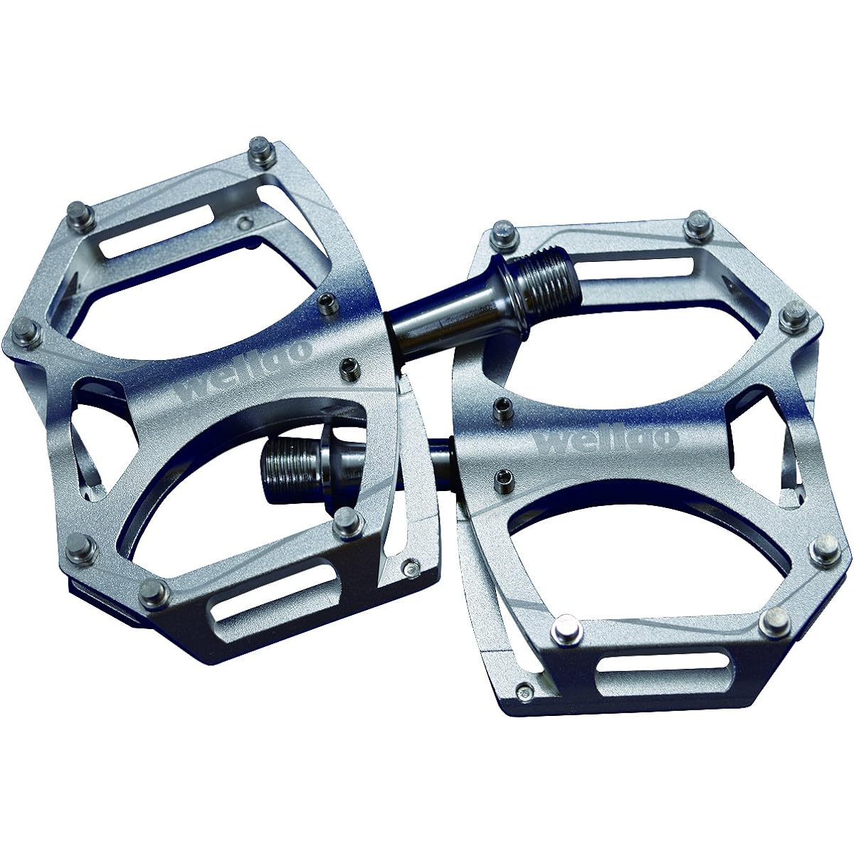 WELLGO Aluminum Pedal with Pin CNC Thin Silver 260g Road/ATB/MTB M194