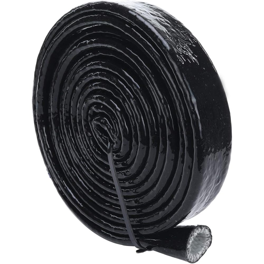 AC PERFORMANCE 15mm ID Black Sir Conde Coating Fiber Glass Heat Shield Fire Sleeve Horse Line & Inner Diameter for Electrical Wiring 0.6 inches 10 feet