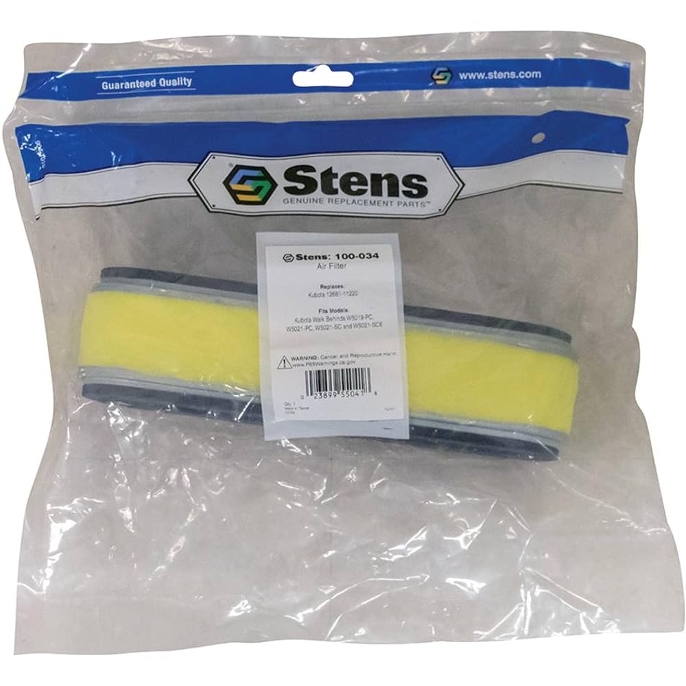 STENS 100-034 Air filter KUBOTA W5019-PC W5021-PC W5021-SCE WALK BEHINDS 12681-11220 For lawn mower