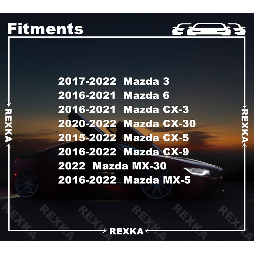 REXKA Fender Liner Splash Shield Bumper Cover Clip Fastener Rivet 30 pieces B45A-56-146A Mazda 3, 5, 6, CX-3, CX-5, CX-9 & MX-9 & MX-9 & MX-9 & MX-9 & MX-9 & MX-9