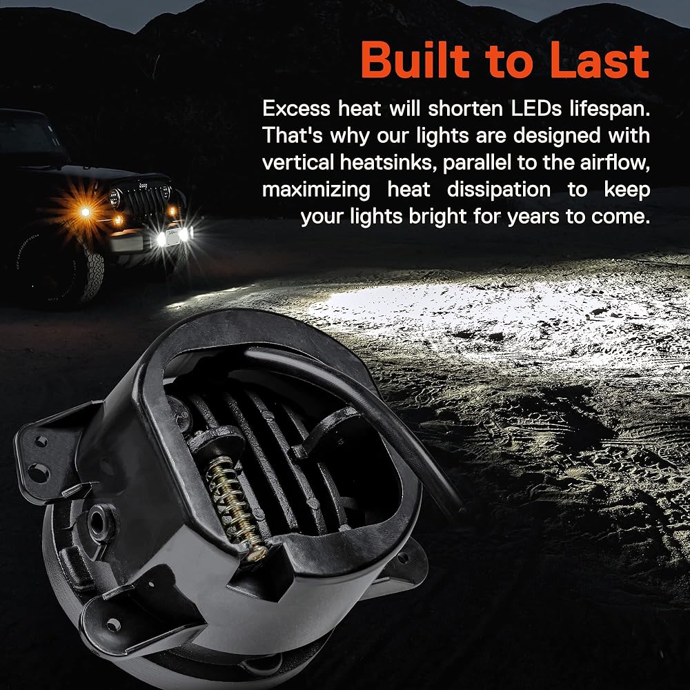 TRUE MODS 4 inch 60W LED Fog Light Jeep Langler JK Unlimited JKU Front Bumper Accessories 2007-2018 Round Driving Light