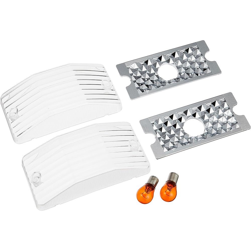 JET INOUE Intermediate Side Lamp Lens with Reflector B Type Left and Right Set for Height 50mm Lens with Bulb Truck Side Turn Signal Lens Clear 502649