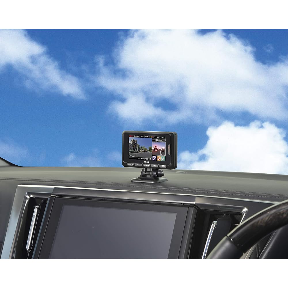 COMTEC Drive recorder + radar detector integrated CB-R02 2 million pixels Full HD Noise countermeasured Night image correction LED signal compatible Dedicated microSD (16GB) included G sensor GPS Free data updates COMTEC
