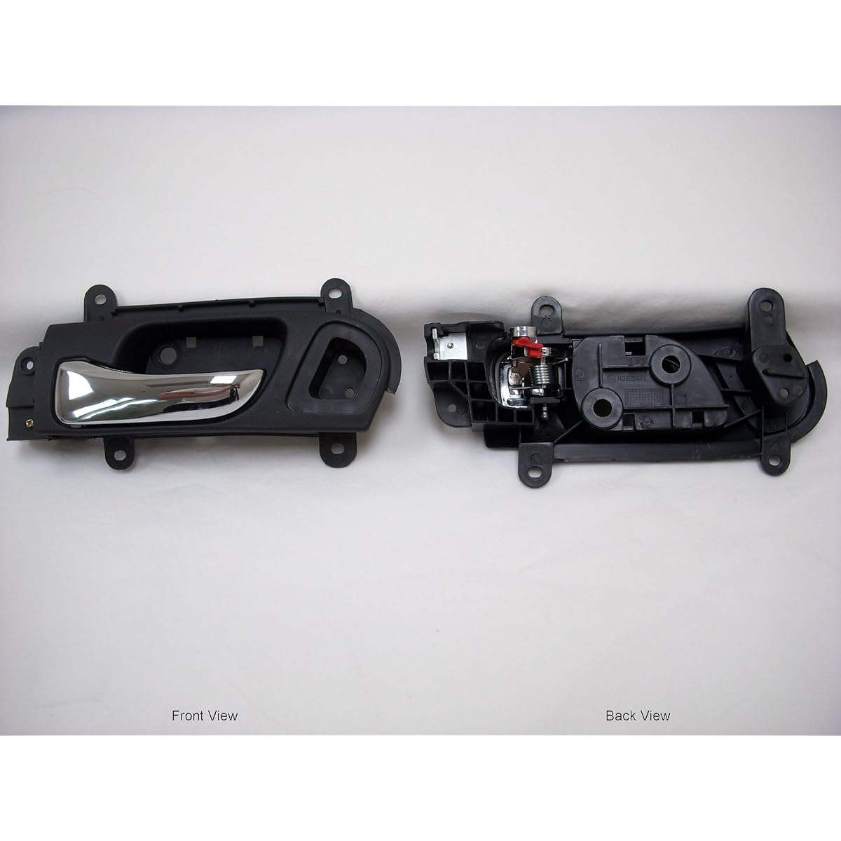Pt Auto Warehouse HO -2239MA -FL -Inner internal door handle, black housing with chrome lever -2 door coupe, driver's seat side