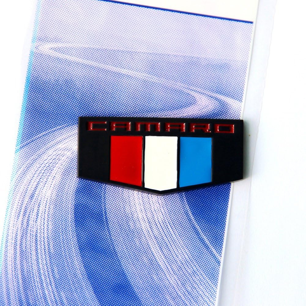 YOAOO 2 X OEM CAMARO M Emblem Badge Front Right left Fender 3D for CHEVROLET CAMARO SS RS ZL1 Matt Black Red