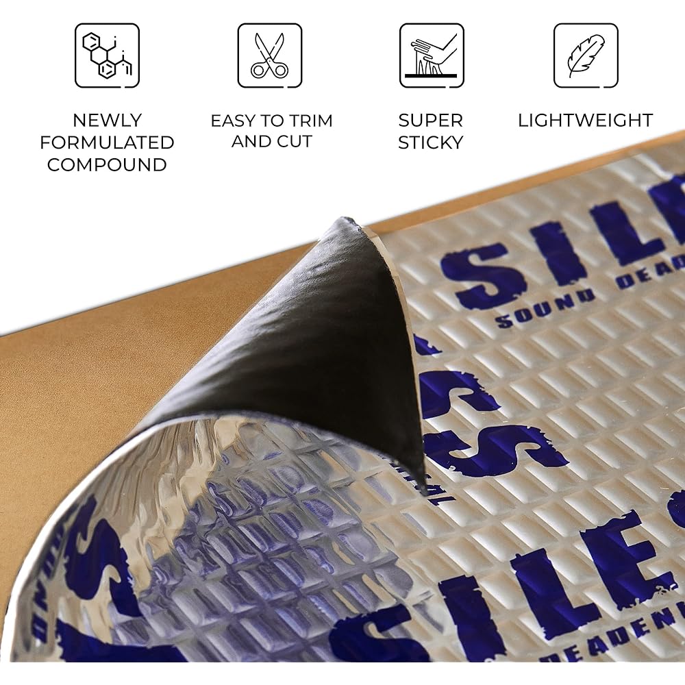 Milk mats 50 mills | Silver mats | Soundsproofing materials of cars | Soundproofing materials | Car | Car -saving | Car Macker Bulk Kit Kit Trunk Food Mat 50/52 Black SLS48