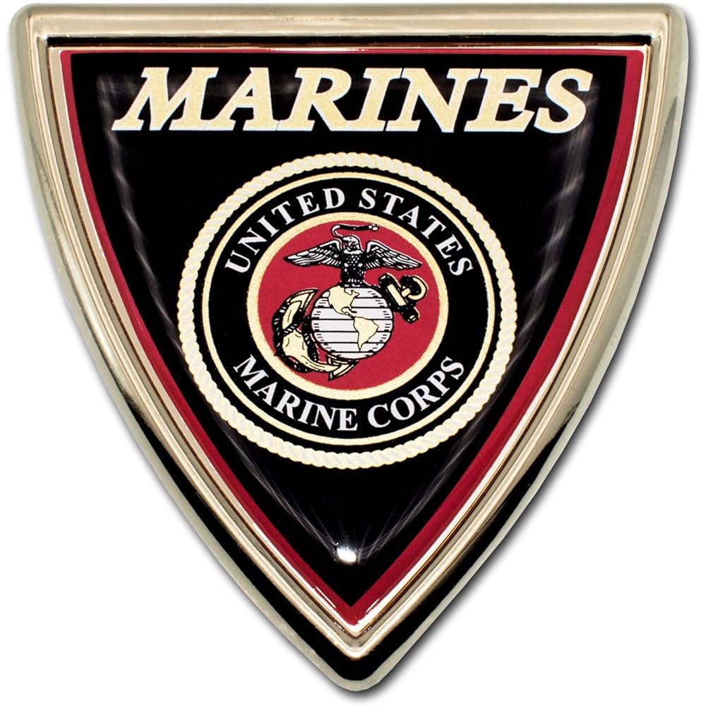 Elektroplate Marines Premium Anchor Gold Chrome Auto Emblem