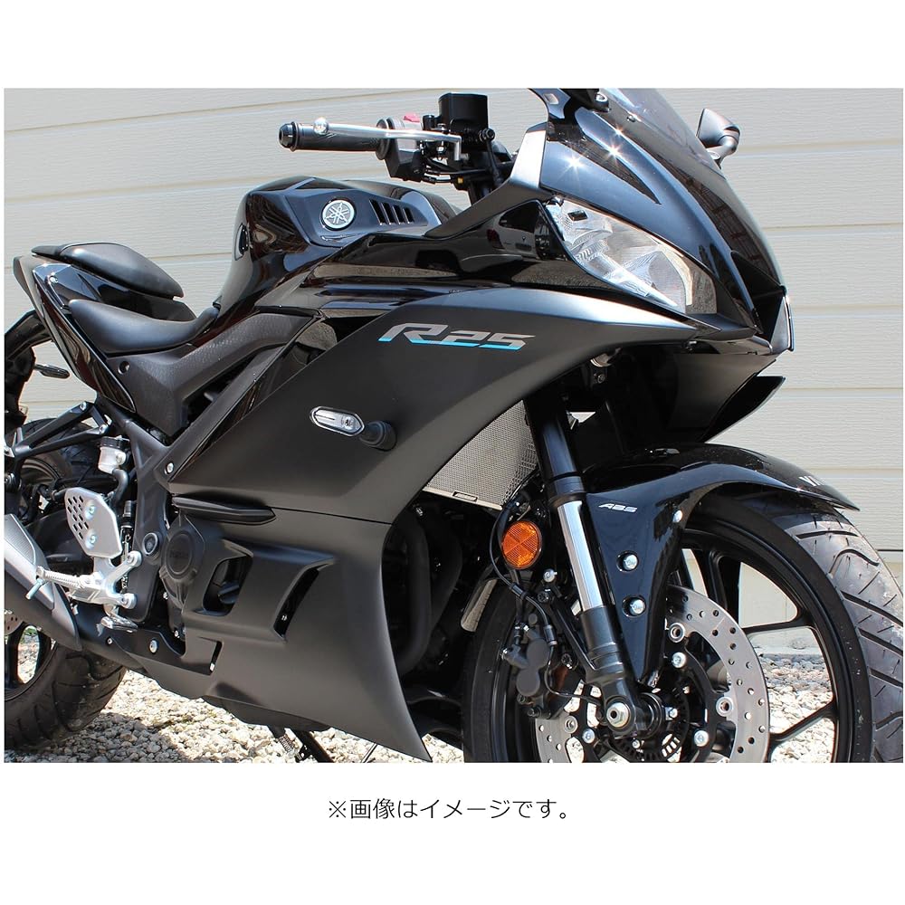 ETCHING FACTORY Core Guard Radiator Core Guard Emblem: Black Stainless Silver YZF-R25, YZF-R3 RGY-YZFR25-00
