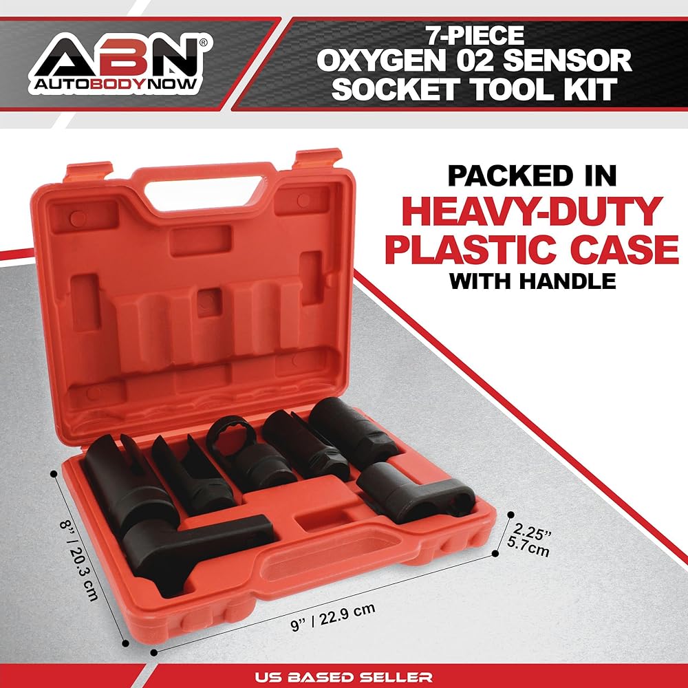 ABN Oxygen 02 Sensor Socket 7-Piece Tool Kit – 22mm (7/8in), 27mm, 29mm – All Vehicle O2 Removal and Installation