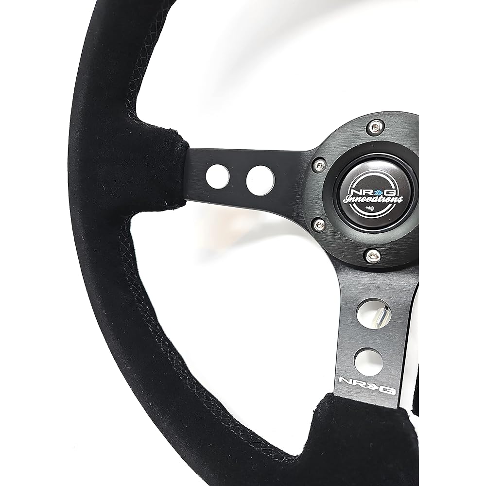 NRG Handle Cover --06 (Deep Dish) --350mm (13.78 inch) - Blacks Edo Black Spokes / Yellow Stripe -Part No. ST -006S -Y NRG Innovations