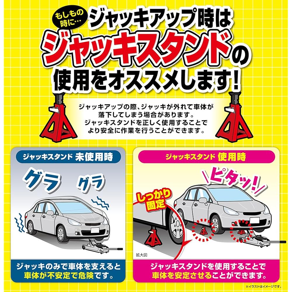 Meltec Jack Stand 2 (4t) 6-level height adjustment Maximum value: 410mm/Minimum value: 260mm/Stroke: 150mm 2 units Meltec F-23