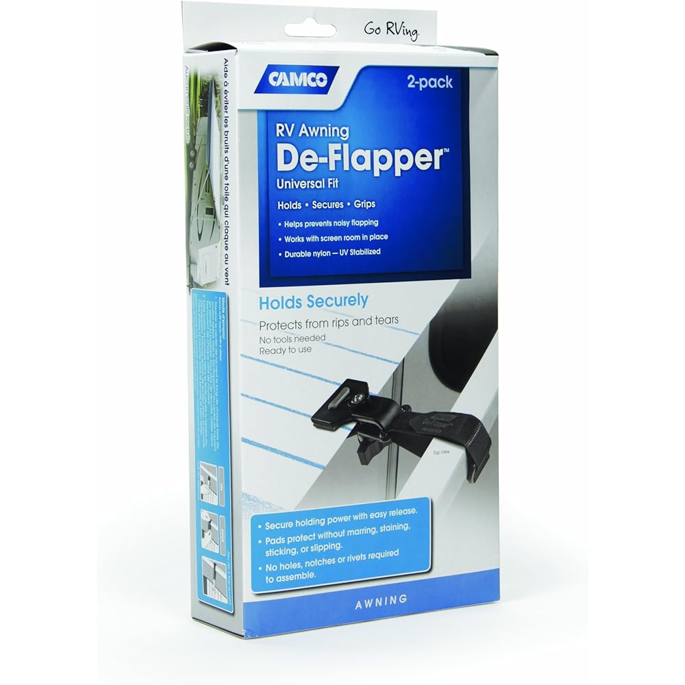 (De-Flapper Kit, De-Flapper) - Camco 42061 RV Awning De-Flapper