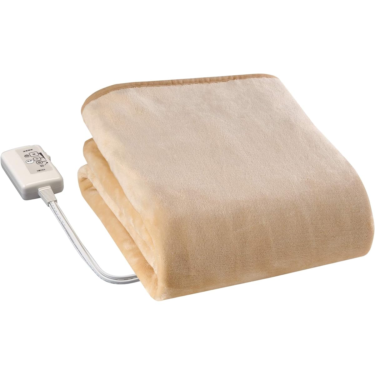 KODEN CWS551-NC Electric Blanket, Beige, Antibacterial and Odor Resistant, 140 x 80 cm, Flannel, Large Heating Range, Washable, Dust Mite Removal, Energy Saving, Slide Temperature Adjustment