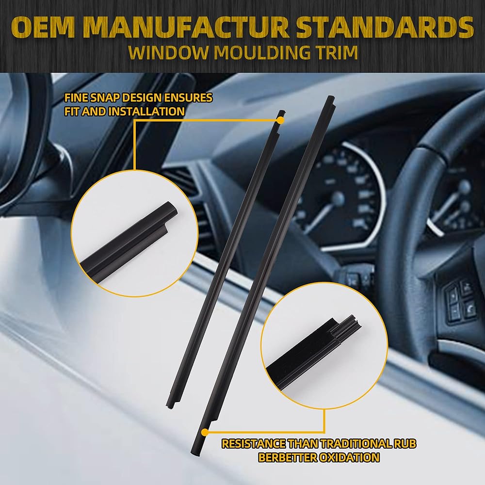 DASBECAN Weather Strip Wind Window Molding Trim 4 Toyota Prius 2010-2015 Exchange # 75720-47021 75710-47021 75740-47021 75730-47021