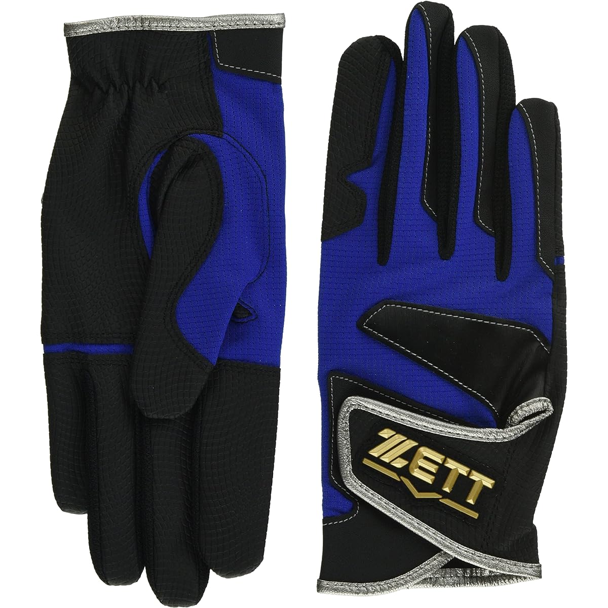 (ZETT) ZETT Junior Batting Glove (for both hands) JFREE Black/Blue 1923