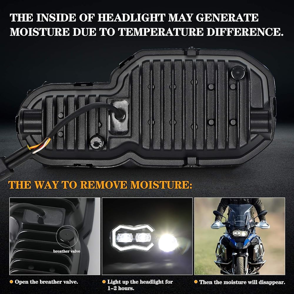 Audexen LED Headlight Assembly with Angel DRL High/Low Beam BMW F800GS F800GS Adventure F700GS F650GS