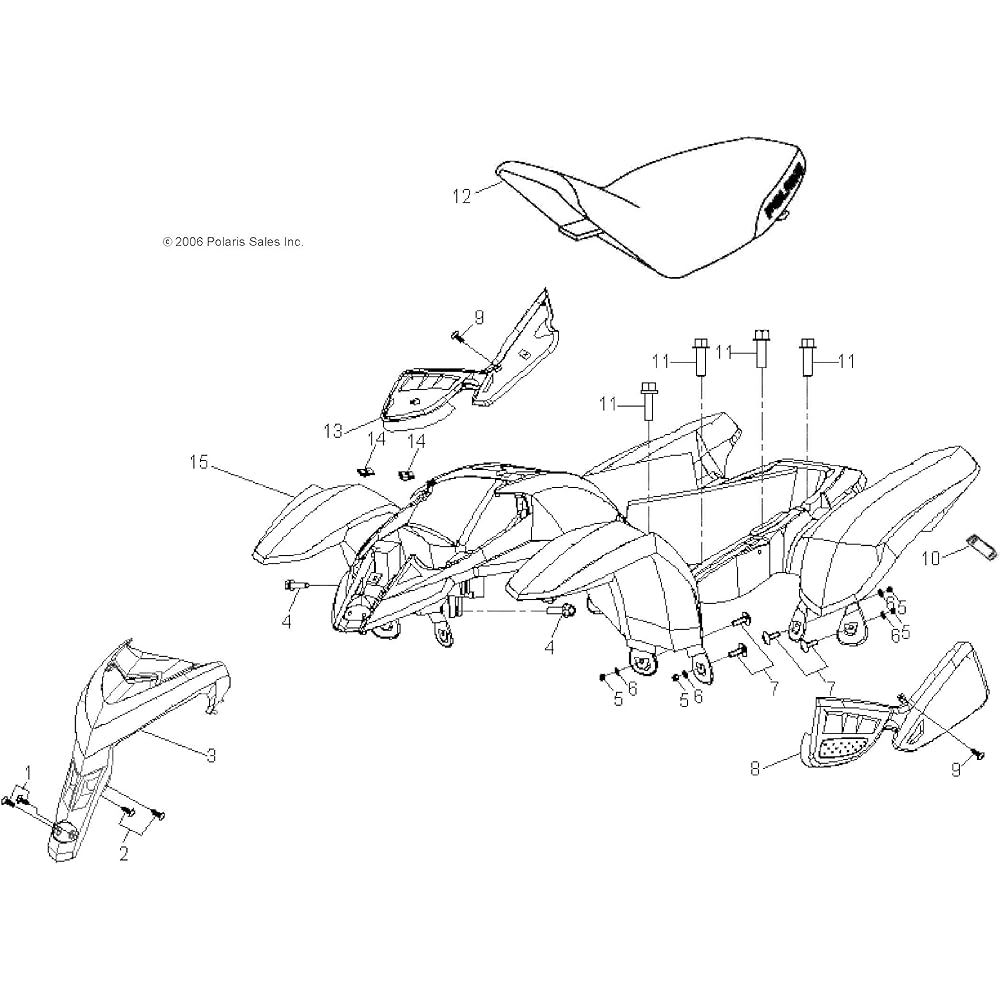 POLARIS ATV cover Front genuine OEM parts 0451317-133 1 piece