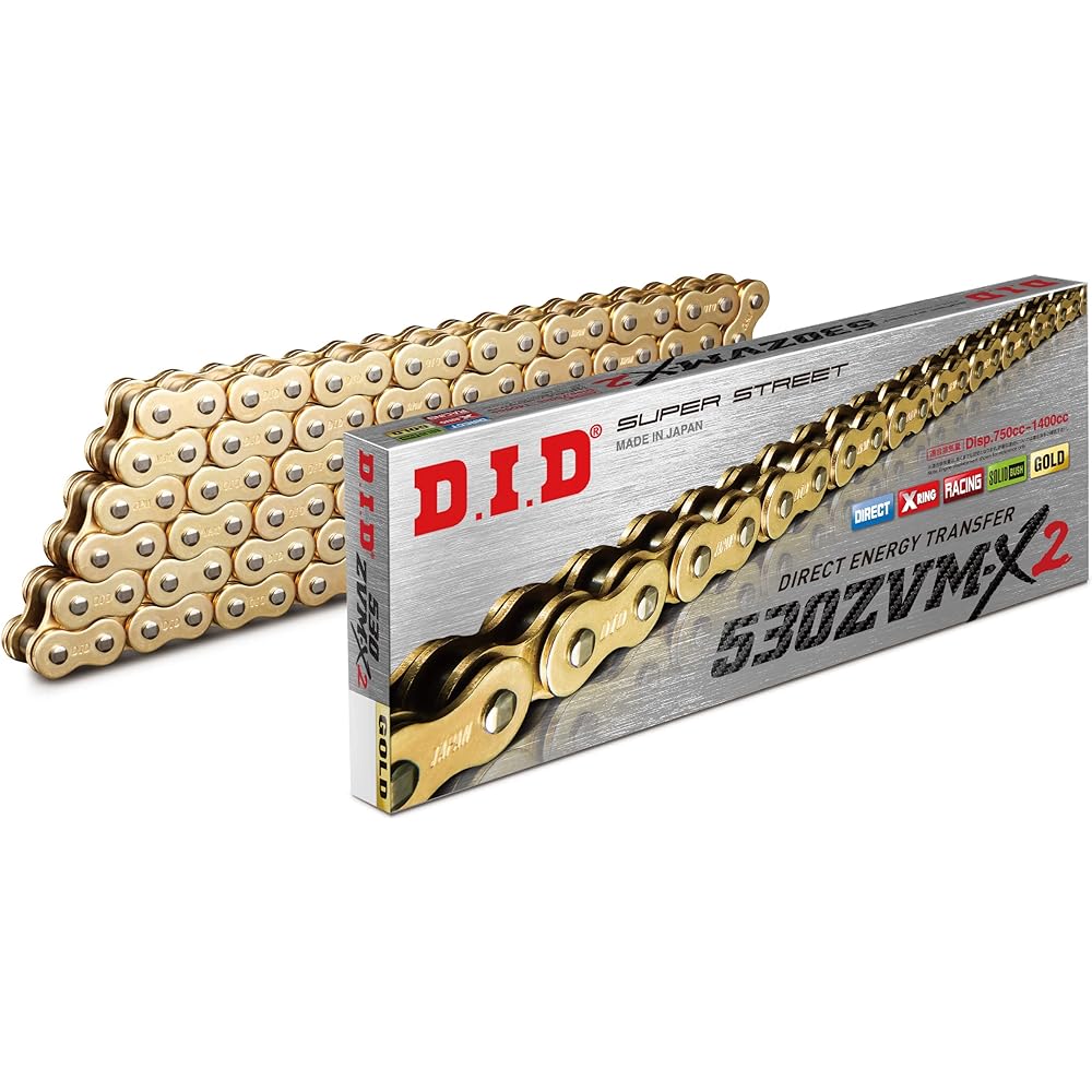 D.I.D Motorcycle Chain Caulk Joint Included 530ZVM-X2-114ZB G&G (Gold) X-Ring