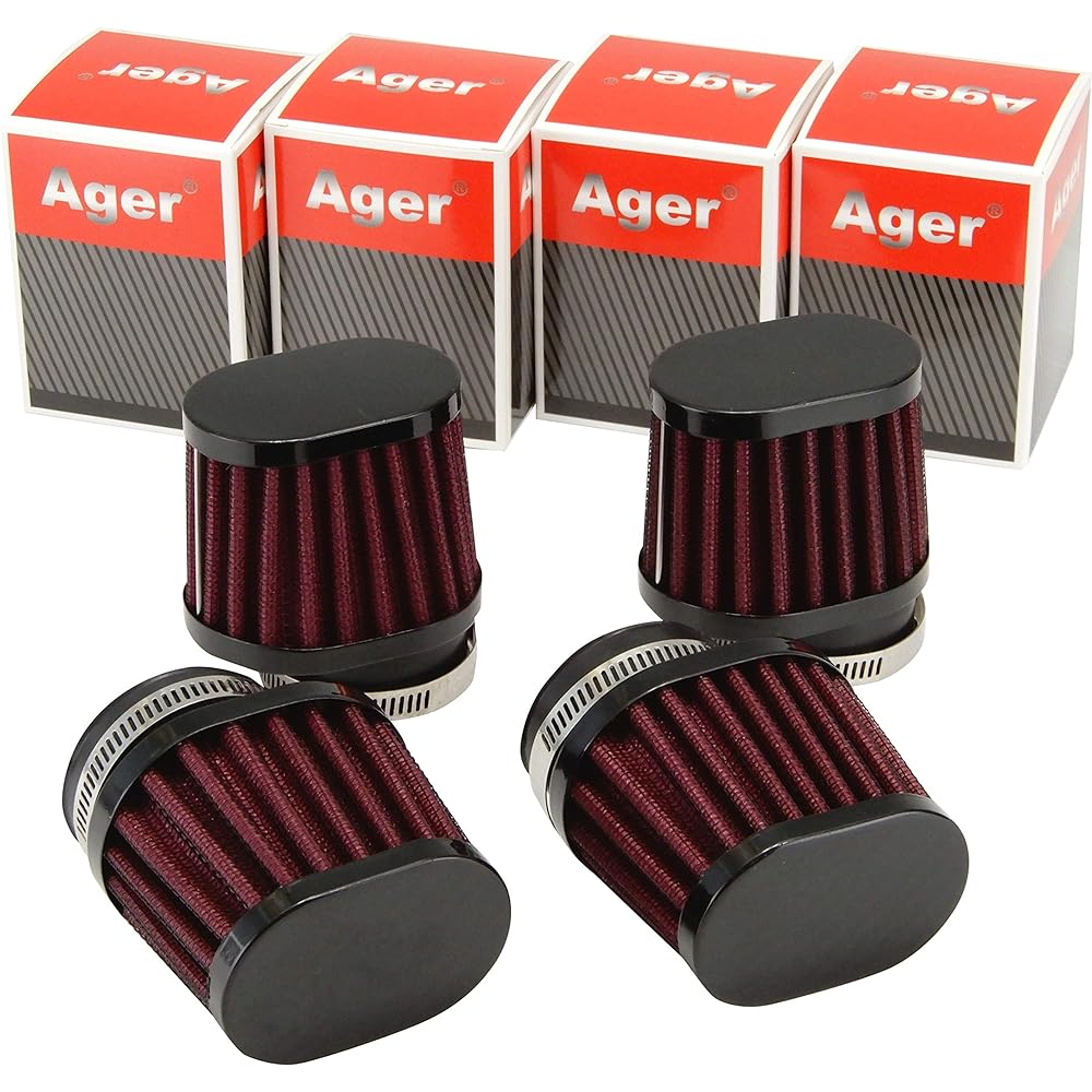 Ager 50mm Oval Power Filter Black x Black 4 Pack