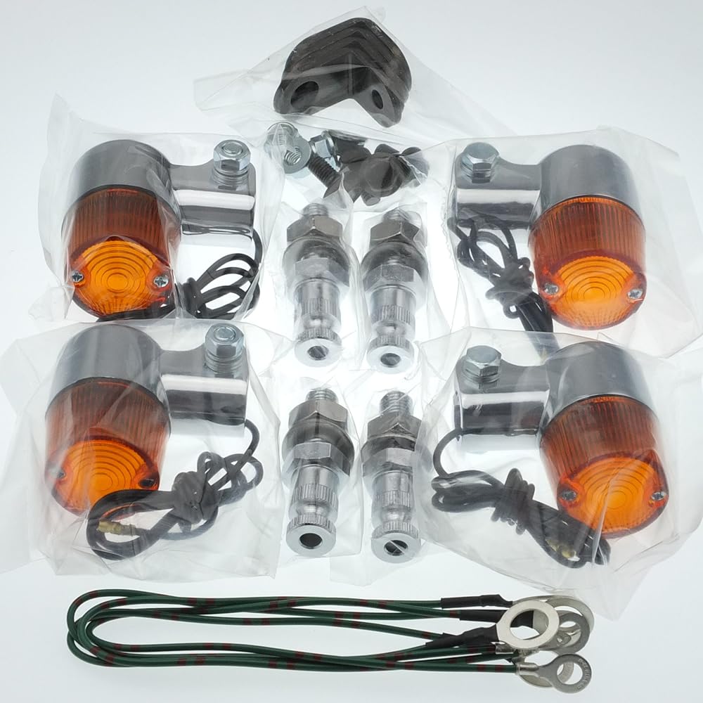 KITACO Round Mini Turn Signal Kit Monkey/Gorilla/Ape 50/Ape 100 Black/Clear 830-0302112