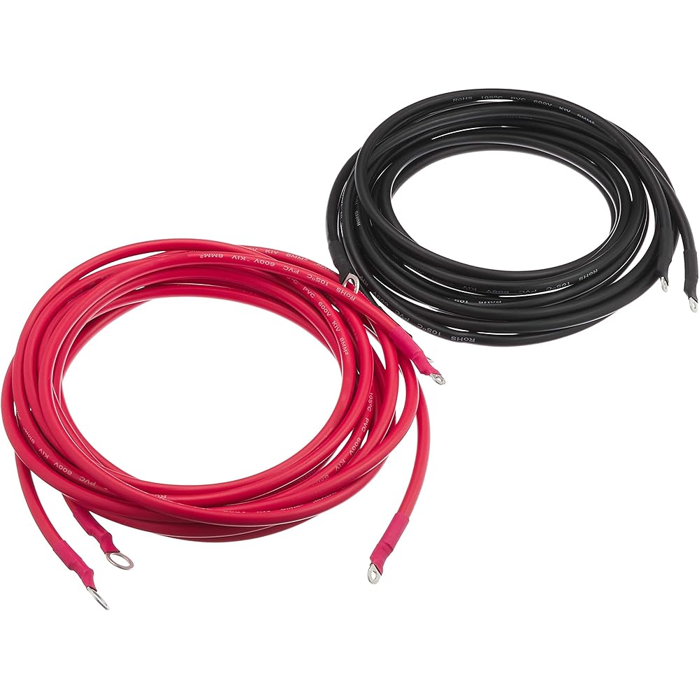 ONE GAIN Travel Charger Cable 8SQ Cable (1m/5m Red and Black Set) with Round Crimp Terminal Compatible with Travel Charger SBC-001B/SBC-003 SBC001B-SBC003-KIV
