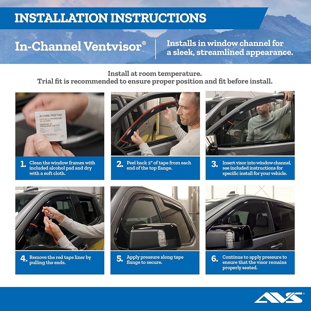 Auto VentShade194853 Inchannel Vent Vent Visor Side Window Dowa, 4 Piece Set