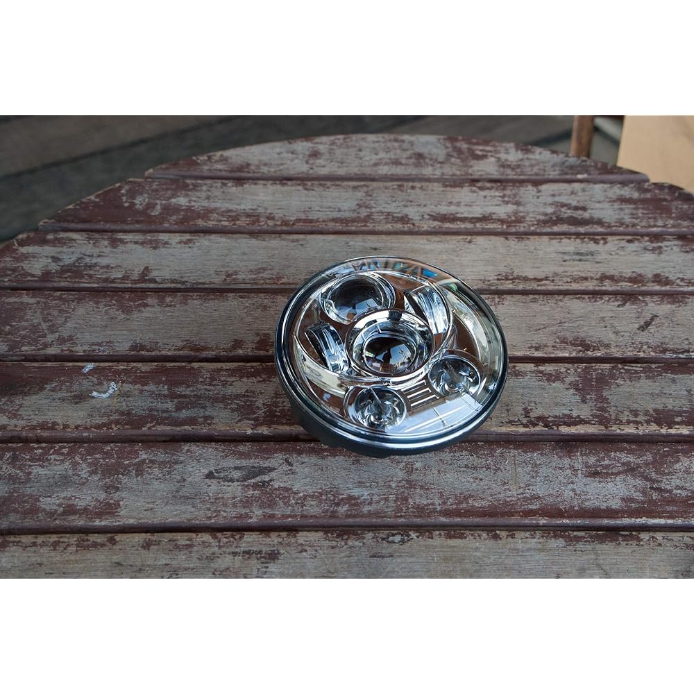5.75" LED headlight unit chrome plated D-2075