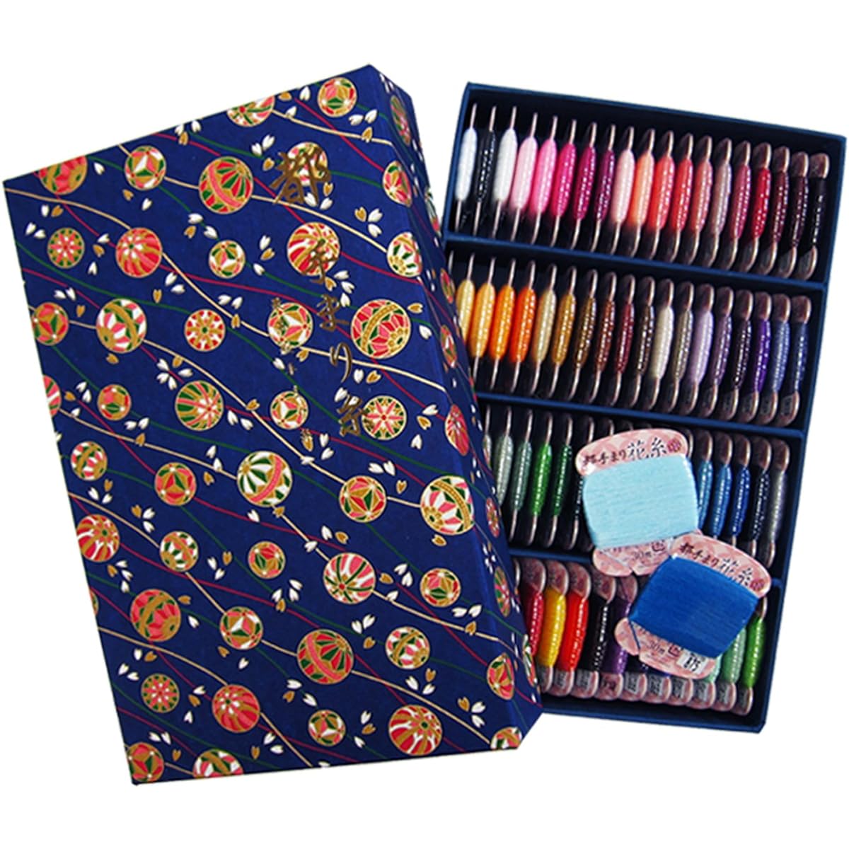 FUJIX Miyako Temari Flower Thread 30m 75 Color Set Temari Decorative Sewing Thread