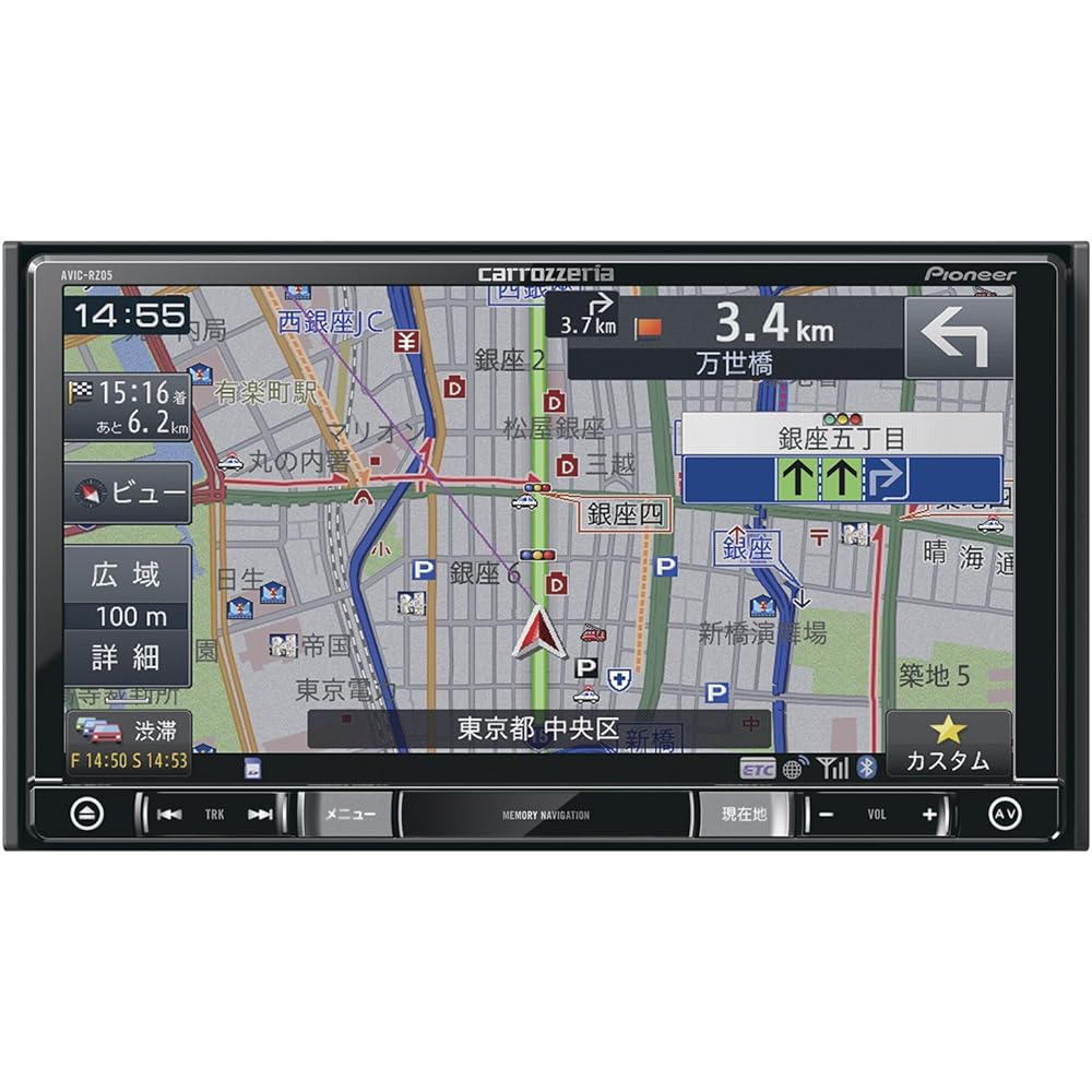 Pioneer Car Navigation AVIC-RZ05 7 inch 2D (180mm) RakuNavi One Seg DVD CD Bluetooth SD USB Carrozzeria