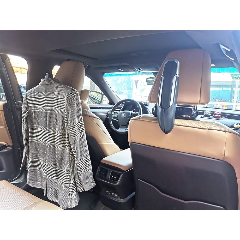 Kwak's Luxury Headrest Hanger, Car Hanger, For Headrests, Suits, Outerwear, Jackets, Easy Installation (Silver)