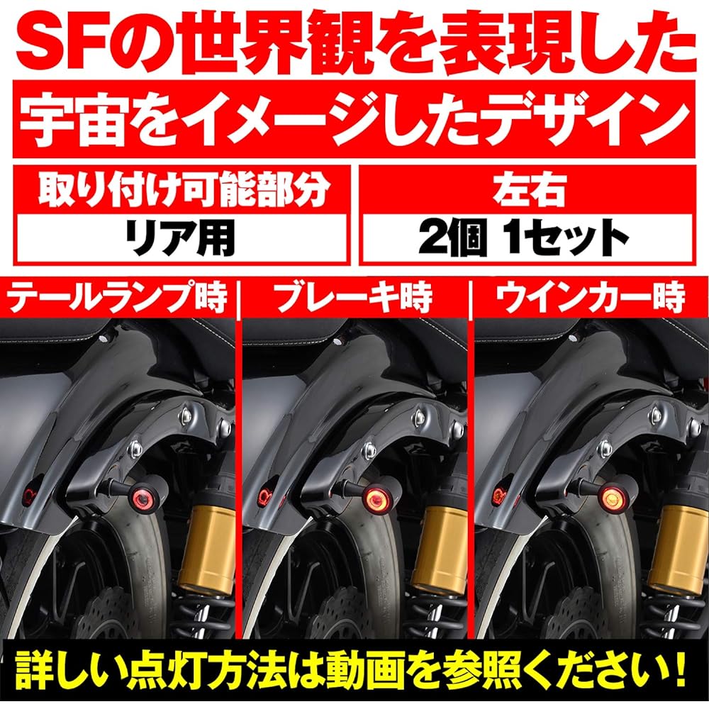 Daytona HIGHSIDER Motorcycle LED Turn Signal Insert Black Tail Lamp Integrated Rear Enterprise EP1 15278